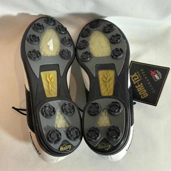 REEBOK Sz 7.5 Hexalite Black White Gortex GOLF Saddle Shoes NEW WITH TAG - Picture 14 of 16